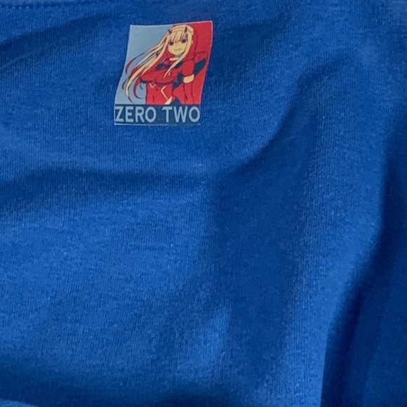 Darling in the Franxx 002 Zero Two 016 Hiro Sweatshirt in Royal Blue Size Medium - Picture 3 of 3